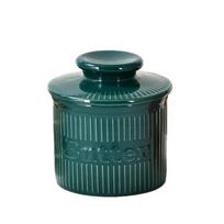 Strip Pattern Ceramic Butter Bell Sealed Butter Container Classic Butter Crock  Bread žalia