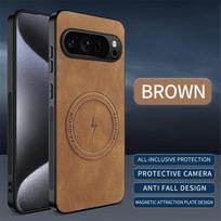 Luxury Magnetic Leather Case For Google Pixel 9 10 Pro XL 9A 8A 6A 7A 8Pro 7Pro 6ProMagsafe Plain Protection Shockproof Cover Google Pixel 9 ruda