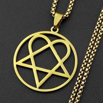 Heartagram Žvaigždė Širdis Him Grandinėlė Vyrams Moterims Nerūdijančio Plieno Muzikos Grupė Egirl Hiphop Pakabukas Karoliai Vintažiniai Papuošalai Dovanos