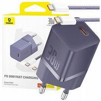 Baseus GaN5 30W USB-C EU z fioletowym kablem Baseus Dynamic 3 USB-C 100W 1m - fioletowa 6932172654436