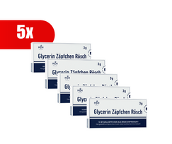 5 VNT. RÖSCH glicerino žvakutės, 3 g, 10 žvakučių