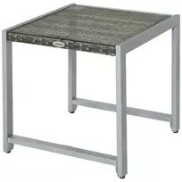 Lauko staliukas su grūdinto stiklo stalviršiu 50 x 49,5 x 50 cm