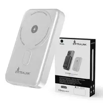 Extralink MagSafe 10000mAh Power Bank Baltas, 38.5Wh PD20W+15W USB-C USB-A