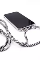 Evelatus Samsung Galaxy A50s Lanyard Back Cover Transparent with Black Stripes