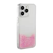 iLike Apple iPhone 15 Pro Silicone Case Water Glitter Pink