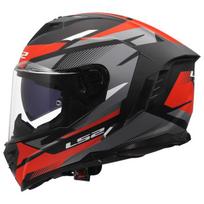 LS2 FF818 STORM III KOMAI BLACK RED uždaras šalmas M
