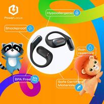 PowerLocus atviros ausinės Bluetooth belaidės ausinės vaikams Mkids1