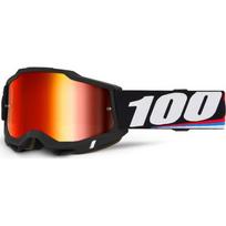 Motokroso akiniai 100% Accuri 2 Mirror - Magnus černá, červené plexi