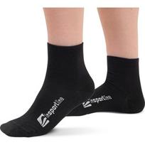 Vidutinio ilgio bambukinės kojinės inSPORTline Silvatic Mid AG+ antibakterinės – 3 poros - Juoda