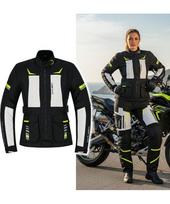 Moteriška motociklininko striukė W-TEC Warao Lady - Juoda, fluorescencinė