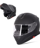 Atverčiamas motociklininko šalmas W-TEC Venero - Magic Matt Black