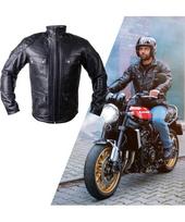 Odinė motociklininko striukė W-TEC Valebravo - Juoda