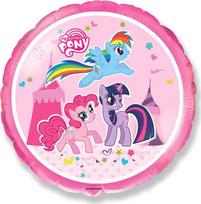 Folinis balionas apvalus Flexmetal My Little Pony, mėlyna sp./rožinė sp./violetinė sp.