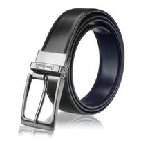 Vyriškas dvipusis diržas Pierre Cardin FWJX5, juodas / tamsiai mėlynas P9