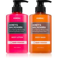 KUNDAL Honey & Macadamia Baby Powder rinkinys kūnui