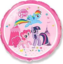 Folinis balionas apvalus Flexmetal My Little Pony, mėlyna sp./rožinė sp./violetinė sp.