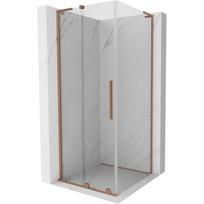 Dušo kabina Mexen Velar L, kvadratinė, be padėklo, 120 cm x 120 cm x 200 cm, vario sp./skaidrus