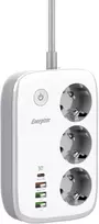 Prailginimo laidas Energizer EPB2500W02EU — 3 kištukiniai lizdai, 2 m laidas, 2500 W, vidaus, baltas