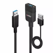 Lindy 35m hibridinis USB 3.2 Gen 2 Type A laidas, juodas ABS