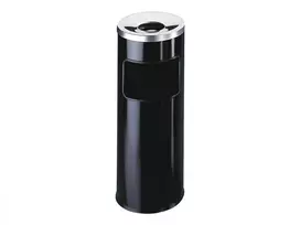 Šiukšliadėžė Durable 3332 Round Metal Black, 17 l su pelenine ir gesintuvu