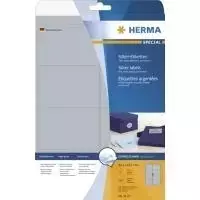 HERMA Special – nuolatiniai lipnūs blizgaus poliesterio plėvelės lipdukai – Sidabriniai – 99,1 x 67,7 mm – 200 vnt. (25 lapai x 8) (4114)