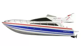 Amewi 26005, paruoštas plaukimui (RTR), mėlynas, raudonas, baltas, valtis, elektrinis variklis, 730 mm