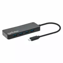 Manhattan USB-C stotelė / USB šakotuvas, 7x USB-A, 5Gbps (USB 3.2 Gen1), juoda
