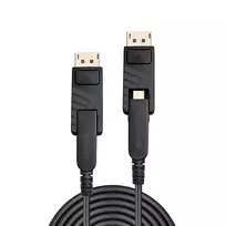 Lindy 100 m hibridinis šviesolaidinis Mini DisplayPort 1.4 laidas su nuimamomis DP jungtimis