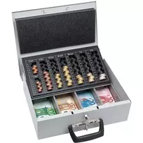 Dėžutė gryniesiems pinigams ir bilietams WEDO 150 100837 sidabrinė