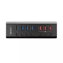 Lindy 4 prievadų USB 3.0 šakotuvas su 3 Quick Charge 3.0 prievadais