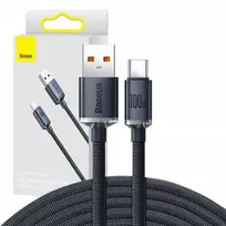 Baseus Crystal Shine laidas USB į USB-C, 100W, 2m (juodas)