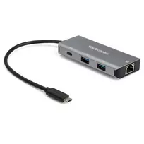 StarTech.com 3 prievadų USB-C centras su Gigabit Ethernet RJ45GbE prievadu - 2x USB-A, 1x USB-C - SuperSpeed 10Gbps USB 3.1/3.2 Gen 2 Type-C centro adapteris - maitinamas iš USB - aliuminis - veikia su TB3