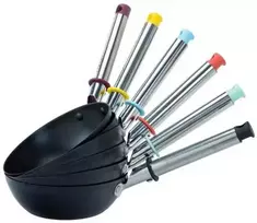 GUSSKÖNIG Pre-Seasoned Mini Cast Iron Frying Pan Set 6x 13.7 cm