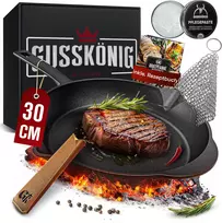 GUSSKÖNIG Pre-Seasoned Cast Iron Grill Pan 30 cm Square