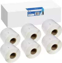 G&G Suderinamos adresų etiketės, skirtos DYMO 99014, S0722430 – 54 x 101 mm, tiesioginio terminio spausdinimo, baltos, nuolatiniai klijai, 1320 etikečių (1 ritinys)