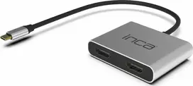 INCA ITPC-4 USB-C į 2x HDMI adapteris 4K30Hz USB-A USB-C PD 100W