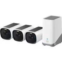 eufy Security eufyCam E40 3 kamerų komplektas su HomeBase 3, 2K raiška, belaidis, IP65, spalvotas naktinis matymas, AI aptikimas, 120 dienų baterijos veikimas