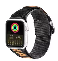 Dux Ducis Strap (Outdoor Version) Nylon Watch Band for Apple Watch Ultra, SE, Series 9, 8, 7, 6, 5, 4, 3, 2, 1 (49, 45, 44, 42 mm) Black Orange