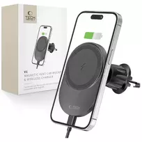 TECH-PROTECT MM15W-V1 Magnetic MagSafe Vent Car Mount Wireless Charger 15W Black