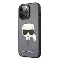 Karl Lagerfeld Apple iPhone 13 Pro Max Saffiano Head Case sidabrinis