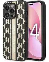 Karl Lagerfeld Apple iPhone 14 Pro Max 6,7 inch Monogram Stripe Brown Back Cover
