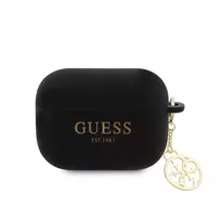 Guess 4G Charm Silikoninis Dėklas, skirtas AirPods Pro 2, Juodas