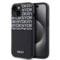 DKNY PU Leather Repeat Pattern Card Pocket Case for iPhone 14 Black