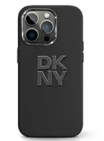 DKNY Apple iPhone 15 Hardcase Liquid Silicone Metal Logo Black