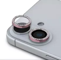 Guess Apple iPhone 16/16 Plus Fixed Glitter Protective Lens Pink