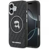 Karl Lagerfeld Apple iPhone 17 Silikono Dėklas su MagSafe KL Head Logo Juodas