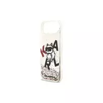 Karl Lagerfeld Apple iPhone 17 Air Silicone Case with MagSafe Liquid Glitter Choupette Logo Transparent