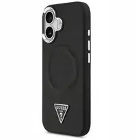 Guess Apple iPhone 17 PU Leather Triangle Logo MagSafe Case Black