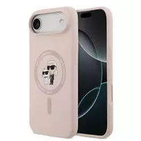 Karl Lagerfeld Apple iPhone 14 Pro Max Liquid Silicone Karl and Choupette MagSafe Case Pink