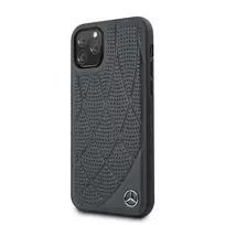 Mercedes-Benz Apple iPhone 11 Pro Quilted Genuine Leather Case Blue